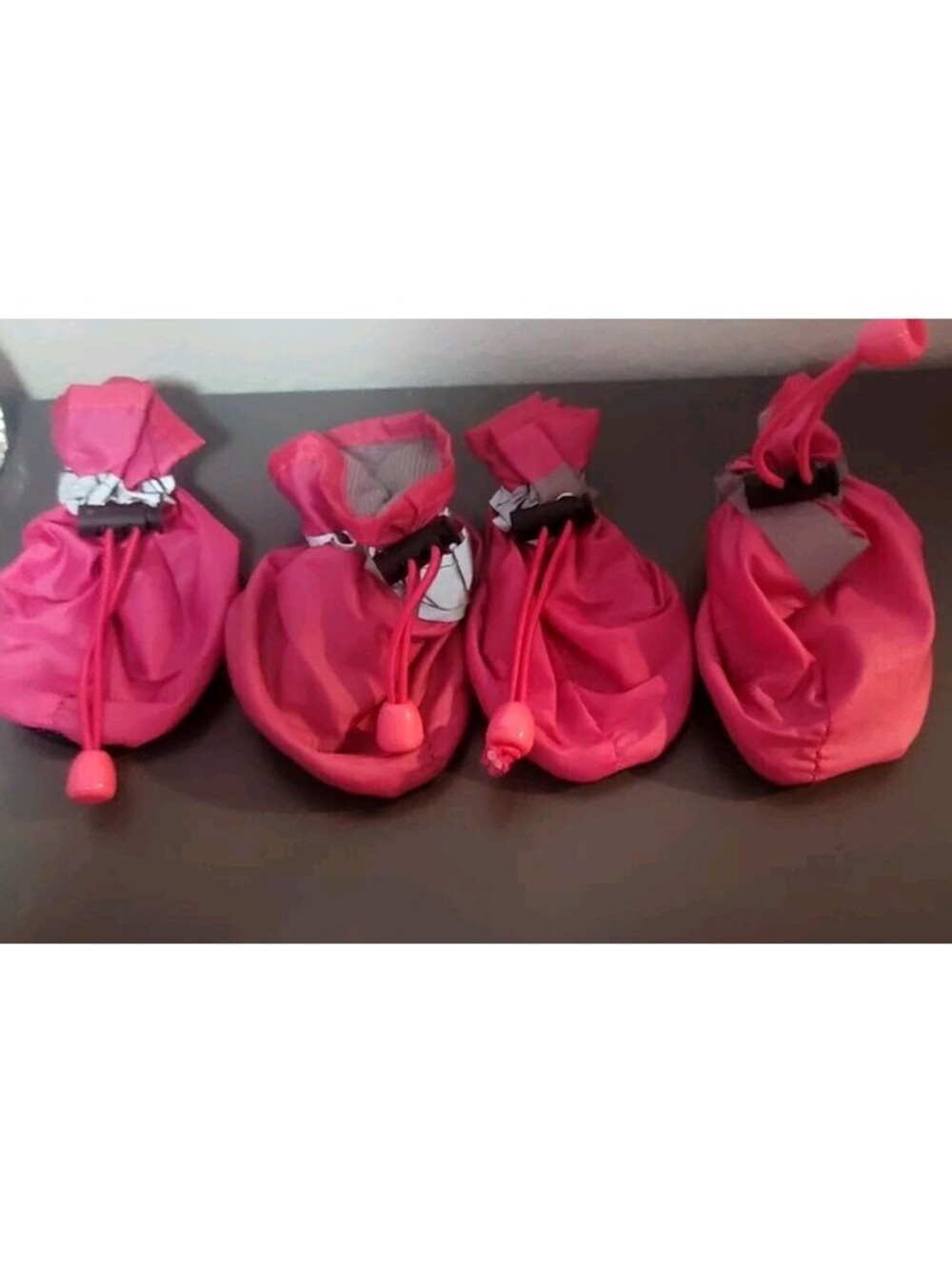 4PC ALL WEATHER DOG BOOTIES FOR SMALL BREEDS NON-SLIP PROTECTION PINK XXL